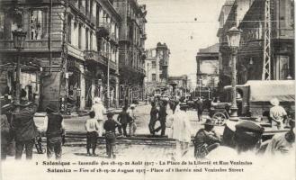 Thessaloniki Liberty square and Venizelos street after fire in 1917