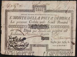 Olasz Államok / Római tartomány 1748. 22 Scudi "S. Monte Della Pieta Di Roma" vízjellel! T:III RR! hajtásoknál kis hiányosságok