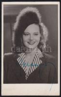 Szeleczky Zita fotólap a színésznő saját kezű aláírásával