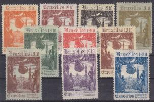 1910 Brüsszeli Világkiállításra kiadott 10 klf levélzáró