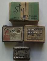 cca 1920 Film és borotvapengés fém és papír-dobozok össz 4 db