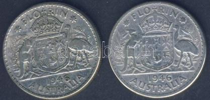 Ausztrália 1946. 1Fl Ag (2x) T:3