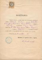 1888 Okmány a zágrábi főrabbi aláírásával és pecsétjével / Dokument mit Stempel und Unterschrift des Hauptrabbiners von Zagreb