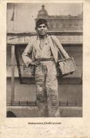 Bucharest gypsy shoeshine boy