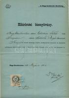 1882 Okmány a nagybecskereki főrabbi aláírásával és pecsétjével / Dokument mit Stempel und Unterschrift des Hauptrabbiners von Nagybecskerek