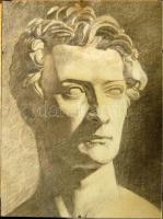 Jelzés nélkül: Férfi portré, ceruza-papír klip keretben 30x40 cm