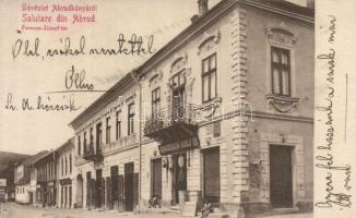Abrudbánya Franz Joesph square with the shop of Adolf Nussbaum