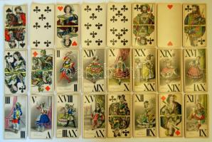 cca 1880 Joseph Glanz aranyozott szélű osztrák tarokk-kártya 53 lapos pakli tökéletes állapotban! Ká...