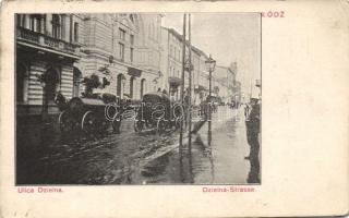 Lódz Dzielna street under flood
