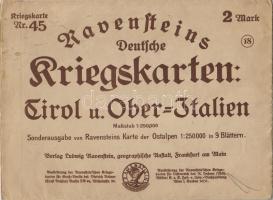 1915 Tirol és Észak-Olaszország háborús térképe / Deutsche Kriegskarte von Tirol und Oberitalien