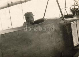 1915 Katonai repülő eredeti fénykép / Flieger von K.u.K. Luftfahrtruppen, Fliegersatzkomp. No1, orig. Foto