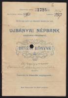 1914 Ujbányai Népbank betétkönyve az Ujbányai Összesített Árvapénztár részére érvénytelenítéssel / Debit booklet