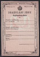 cca 1860 Kitöltetlen igazolási jegy kiváló új állapotban / Unused ID