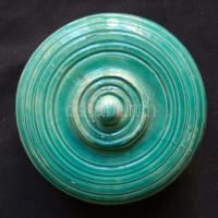 Endrő Margit (1899-1986): Mázas kerámia bonbonnier, jelzett, d: 12 cm