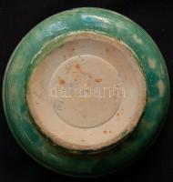 Endrő Margit (1899-1986): Mázas kerámia bonbonnier, jelzett, d: 12 cm