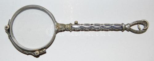 cca 1900 Ezüstözött, nyitógombos lornyon / glasses