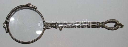 cca 1900 Ezüstözött, nyitógombos lornyon / glasses