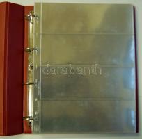 Gyűrűs bankjegytartó album 48db négyes osztású víztiszta betétlappal 22x8cm méretű tokok újszerű áll...