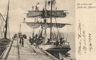 Sailing ship at the docks of Forte dei Marmi