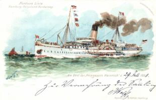 1898 Nordsee Linie SS Prinzessin Heinrich litho (EK)