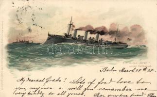 1898 SMS Greif, Meissner & Buch litho