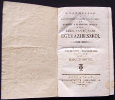 Móré György: P. Hermolaus a kaputzinusok szerzete-béli papnak, és Béts­ben a n. magyar nem­zet néhai lelki-tanítójának egyházi - beszédei. Pozsonyban, 1794. Patzkó Ferentz betűivel. Korabeli papírkötésben, szép állapotban