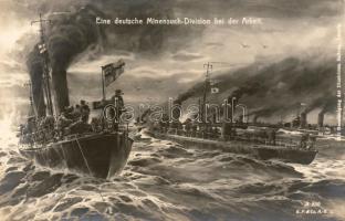 Német aknaszedőhajó I. Világháborús katonai lap T1