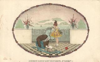 Cat birth, M. Munk litho (EK)