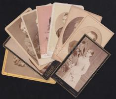 cca 1870-1940 9db keményhátú fotó klf magyar műtermekből / vintage photos