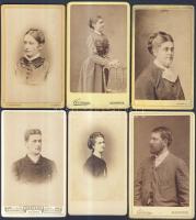 cca 1870-1940 9db keményhátú fotó klf magyar műtermekből / vintage photos