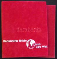 Plüss borítású luxus gyűrűs berakó nagyalakú bankjegyes borítékokhoz, vagy bankjegyekhez, betétlapokkal.