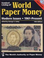Világ bankjegyei katalógus 1961-napjainkig (2008) 14.kiadás CD-ROM nélkül - Standard Catalog of World Paper Money 1961-date, használt de újszerű állapotban!