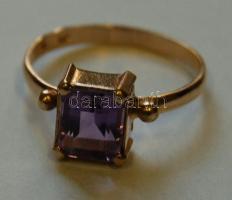 14 K köves női aranygyűrű ametiszttel / Female gold ring 2,3g