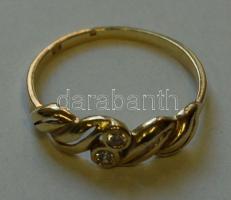 14 K köves női aranygyűrű gyémántokkal / Female gold ring 1,8g
