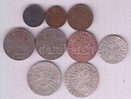 Lengyelország 1530-1939. 1Gr (5x), 2Gr, 3P, 1k (2x) Ag összesen 9db érme klf évszámmal és szebb dara...