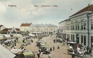 Fogaras main square with Hotel Merkur