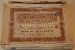 1912-1983. 110 klf. részvény az egész világból sok dekoratív darabbal, jó minőségű tiszta anyag / 110 versch. Aktien alle Welt dabei viele dekor. Stücke, gute, saubere Erhaltung