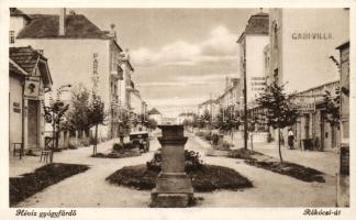 Hévíz-Gyógyfürdő Rákóczi út Park Szálloda, Gabi Villa és az Esterházy hentesbolt