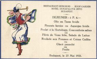 Hotel Dunapalota, restaurant, Hungarian folklore