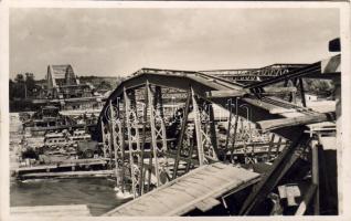 Gyékényes-Zákány aufgesprengte Brücke