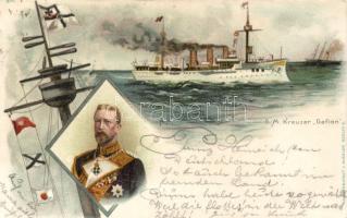 SM Kreuzer Gefion litho