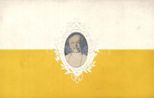 Pope Leo XIII with Vatican flag Emb