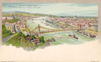 Budapest Erzsébet-híd Litho