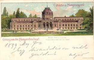 1899 Budapest XIII. Margitsziget Fürdő Litho