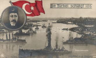 Bosporus with warships and Sultan Photo