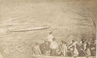 WW. I. torpedos and sailors Real photo