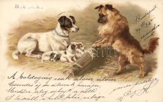 1899 Dogs litho