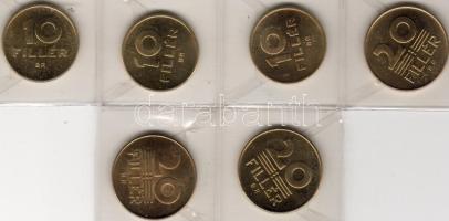 1947-48-50 10f + 20f "citromsárga" teljes sor 6db utánveret T:BU RRR!!! Csak 2000db létezhet!