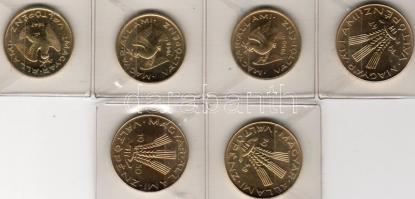 1947-48-50 10f + 20f "citromsárga" teljes sor 6db utánveret T:BU RRR!!! Csak 2000db létezh...