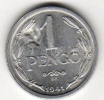 1941 1P "Sarló-kalapács" ellenjeggyel T:2